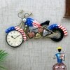 Craft Tree Metal Handpainted Decorative Bike Wall Decorative Showpiece Clock In Multicolor