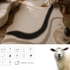 Handmade Natural Wool Shaped Rug Abstract Flow Ivory 3 x 5 Feet Carpet