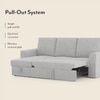 Kowloon Sectional Sofa Cum Bed with Storage in Vapour Grey