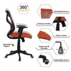 Zeeazyana Mid Back Ergonomic Chair in Orange Colour