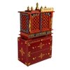 D'Dass Multi Color Mdf and Sheesham Wooden Temple With Cabinet For Pooja