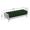 Hoslo Velvet 2 Seater Ottoman Bench in Green & Grey Color