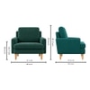 Oliver Boucle Fabric Lounge Chair in Green Colour