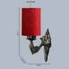 Devansh Metal Electric Wall Light in Antique Gold Colour with Maroon Shade Count of 1 Light