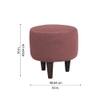 Doe Buck Velvet Round Ottoman Stool in Pink Colour with Wooden Legs