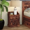 Woodway Solid Wood Bedside Table in Teak Finish