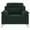 Niwara Velvet 1 Seater  sofa in Green Color