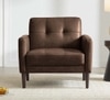 Clark PU Leather Armchair- Dark Brown
