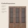 Hubert 6 Door Kitchen Display Cabinet in Classic Walnut Finish