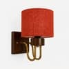 Devansh Metal Electric Wall Light in Black Colour with Off-white Shade Count of 1 Light