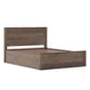 Toledo Solid Wood King Hydraulic Storage Bed with Bedside Table (Standard) – Danish Walnut Finish