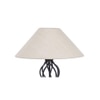 Asa White Natural Fiber Floor Lamp with Black Iron Base