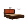 Lotus Solid Wood Queen  Size Upholstered Bed With Drawer Storage (Provincial Teak Finish)