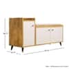 Hexa Red Engineered Wood Shoe Rack in Giant Wood and Frosty White Colour