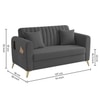 Daraco Velvet 2 Seater Sofa in Dark Grey Color