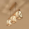 Symmetric Beige Solid Wood Cluster Hanging Light