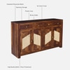 Sheesham Wood 4 Door 4 Drawer Sideboard in Provincial Teak Finish