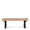 Tula Sheesham Wood Minimalist 3 Seater Bench In Teak Finish