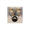 Brody Dual Multicolor Mosaic Glass Wall Mounted Lamp with Steel Base
