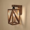 Symmetric Brown Solid Wood Wall Lights