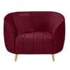 Nero Velvet 1 Seater Sofa in Maroon Colour