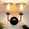 Devansh Metal Electric Wall Light in black Colour with Transparent Shade Count of 2 Lights