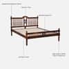 Nilaya Sheesham Wood Queen Size Non Storage Bed in Honey Oak Finish