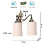 Devansh Metal Electric Wall Light in White Colour with White Shade Count of 2 Lights