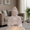 Lotus Buddha Brown Fiber Glass Indoor Water Fountain
