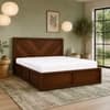 Vanya Solid Wood Compact Queen Bed Box Storage Provincial Teak Finish Mattress 60 x 72 Inches