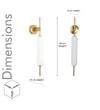 Kuombi Integrated 3 Light Led Wall Fitting In Brass Finish Metal With Milky White Glass