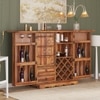 Parquet Sheesham Wood Bar Cabinet In Teak Finish