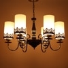 Eliante White Chandelier, 6-Light, Mild Steel And Glass, Modern Ceiling Light Fixture