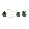 Multi Level Faux Plants With Ceramic Pots