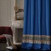 Stoa Paris Satin Curtain for Door, 70% Blackout Curtains, Set of 1, Versailles - Celestial Blue with Back Lining