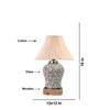 Devansh Off-White Cotton Shade Cross Pleated Lamp With Wood & Mosaic Glass Base For Decoration/Office/Home/Gifting/Study For Decoration/Office/Home/Gifting/Study