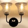 Devansh Metal Electric Wall Light in black Colour with Transparent Shade Count of 2 Lights