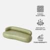 Luxelounge Wood 3 Seater With Upholstery Non Storage Sofa In Green Colour