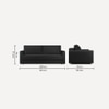 Flycon 3 Seater Pull Out Sofa cum Bed  in Black Colour