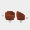 Lorna Swivel Solid Wood Round Chair in Brown Colour