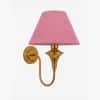 Devansh Metal Electric Wall Light in Antique Gold Colour with Pink Shade Count of 2 Lights