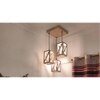 Symmetric Beige Solid Wood Cluster Hanging Light