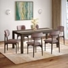Atlas Crest Storage Solid Wood 6 Seater Dining Table With 6  Ollie Dining Chairs (Finish : Danish Walnut, Chair Colour : Lilac)