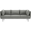 Scandinavian Supra Three Seater Sofa Matte Black Finish