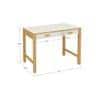Exotica Solid Wood Study Desk with Drawers and Wooden Handles in Ivory Colour