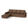 Apollo Sofa (Colour : Mocha, Cushion : Soft, Back Type : High Back, Seating Capacity : Left Aligned 3 Seater + Left Aligned Chaise + Ottoman)