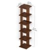 BLUEWUD Braine Engineered Wood Multipurpose Wall Decor Floating & Free Standing Shelf Display Rack Decorative Hall D�cor for Living Room Home Furniture (6 Square Shelves) (Brown Maple)