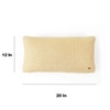 Moss Knit Foil Print Natural  And Gold Cushion Cover 12X20 Inches