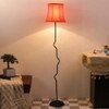 Etta Orange Fabric Floor Lamp with Black Iron Base