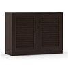 Bennis 12 Pair Shoe Rack in Dark Walnut Finish